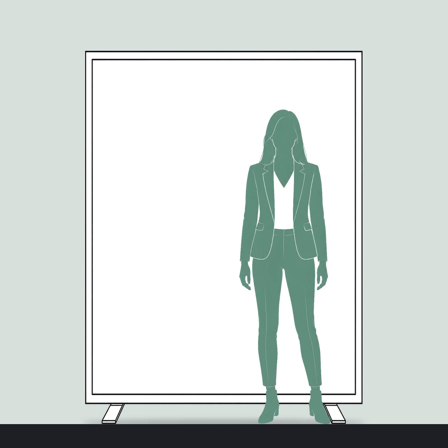 1.5m x 2m IllumiGLOW RGB Illuminated Display Frame size compared with a person