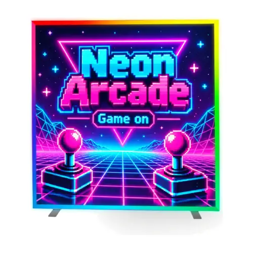 2m x 2m IllumiGLOW RGB Illuminated Display Frame with LED Lightbox with example artwork