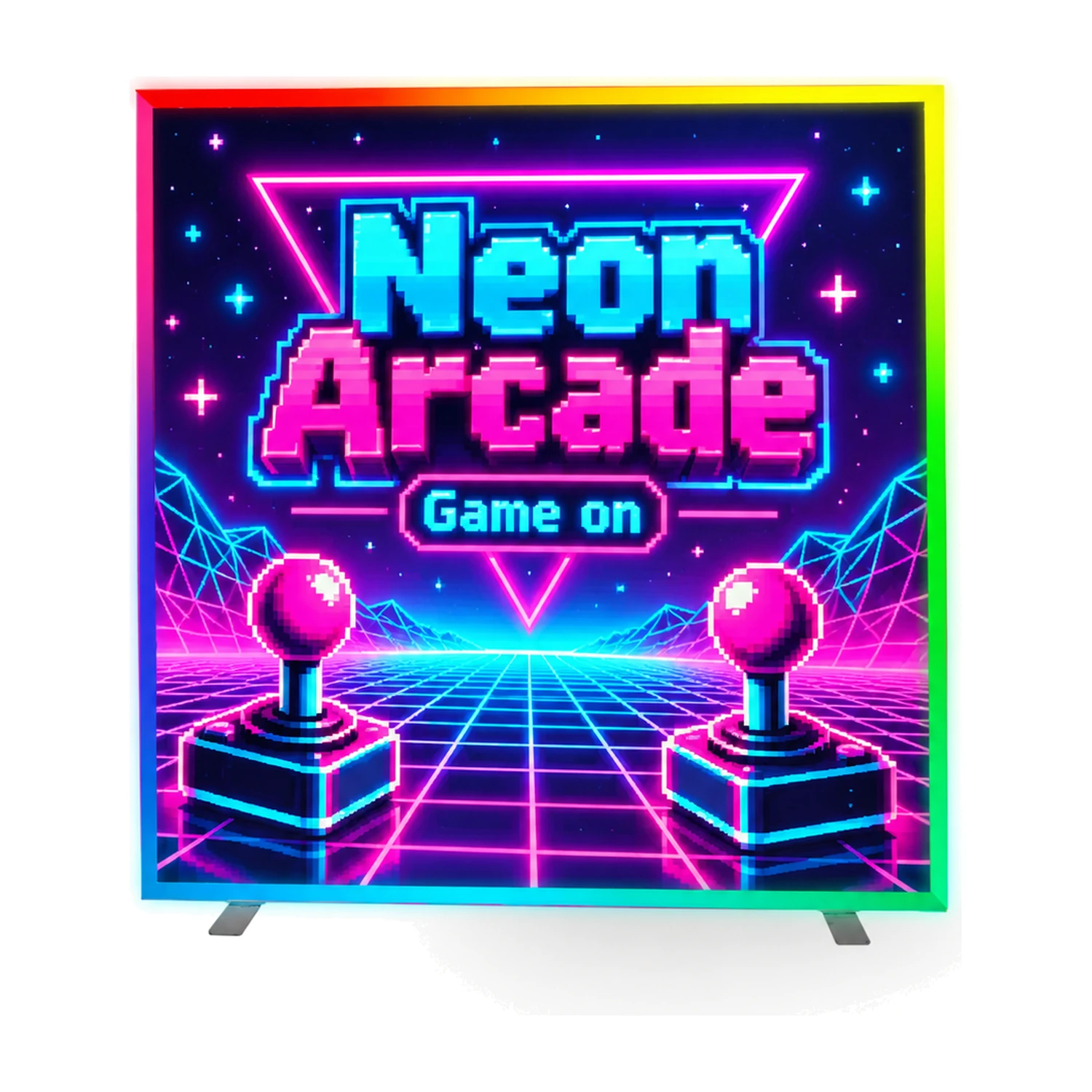 2m x 2m IllumiGLOW RGB Illuminated Display Frame with LED Lightbox with example artwork