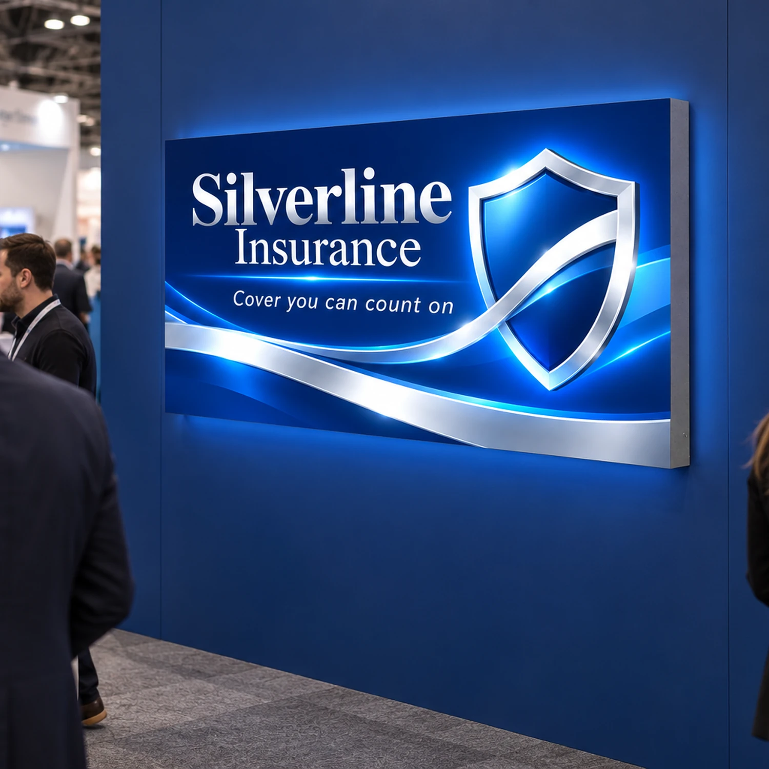 1.85m x 1m Illuminova Wide LED Lightbox Module in use at an event