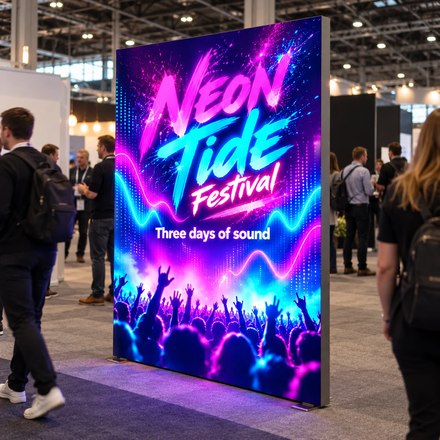 1.85m x 2.5m Illuminova Large LED Lightbox Module in use at an event