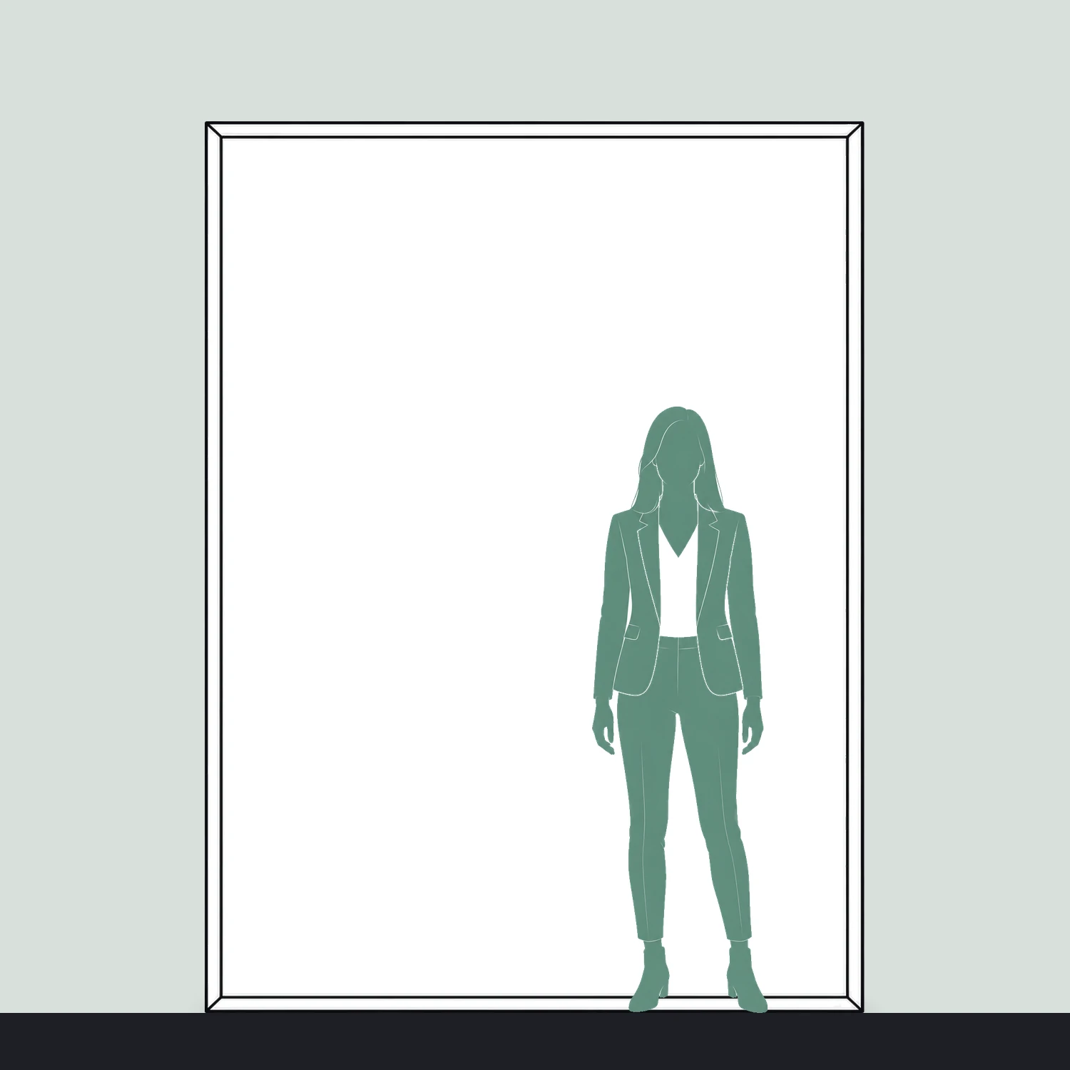 1.85m x 2.5m Illuminova Large LED Lightbox Module size compared with a person