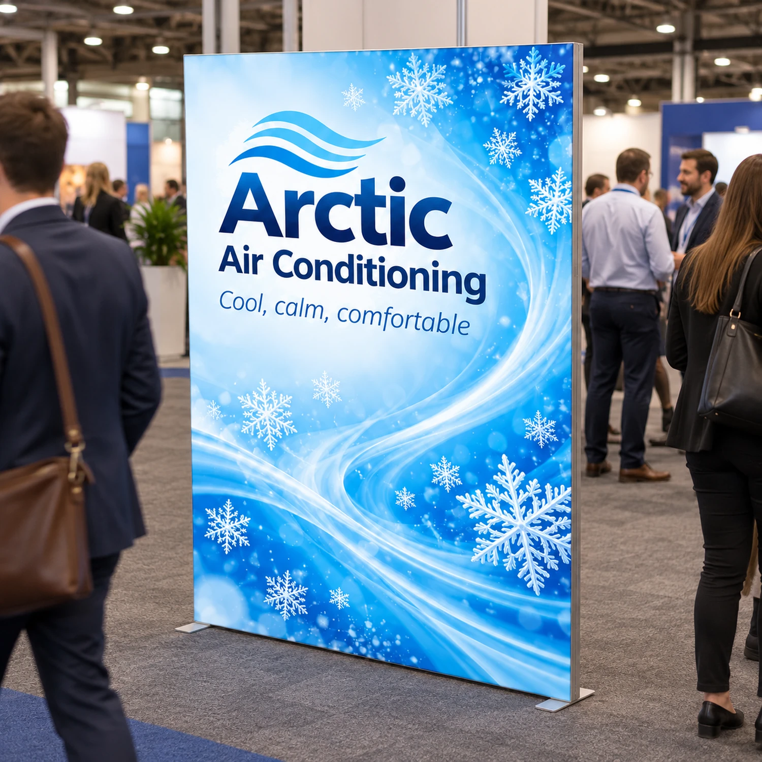1.85m x 2.5m Vector SEG Fabric Wall Module in use at an event