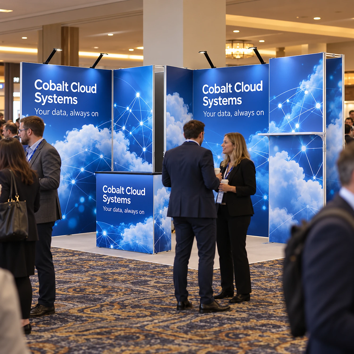 12m2 Fastframe Modular Stand in use at an event