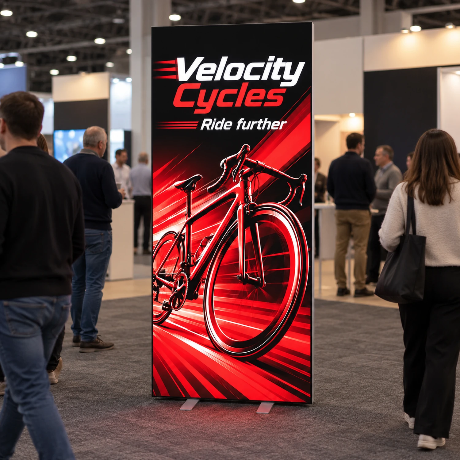 1m x 2.4m Fastframe LED Lightbox Frame in use at an event