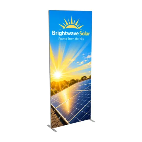 1m x 2.4m Fastframe SEG Fabric Frame with example artwork