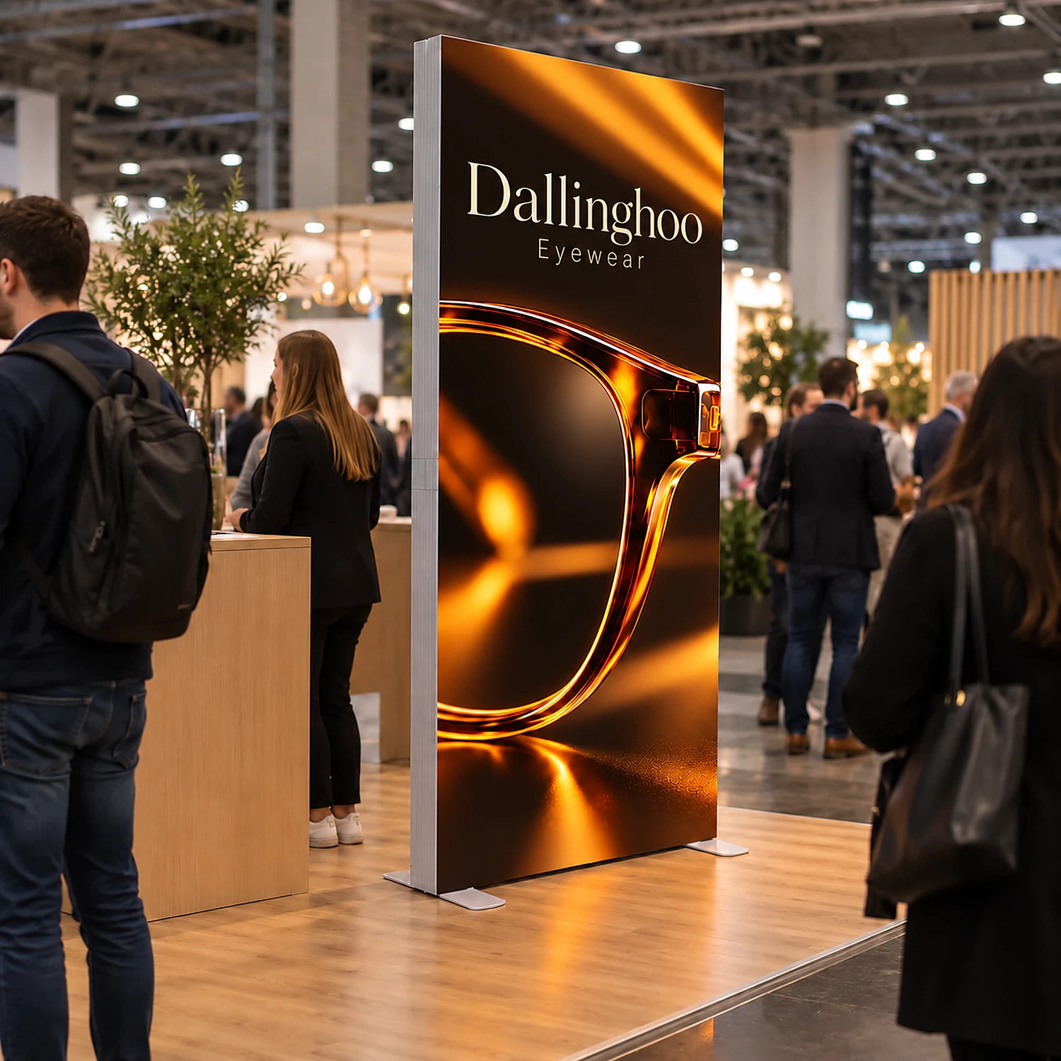 1m x 2.4m Freestanding LED Lightbox Display - Double-Sided, shown with example artwork
