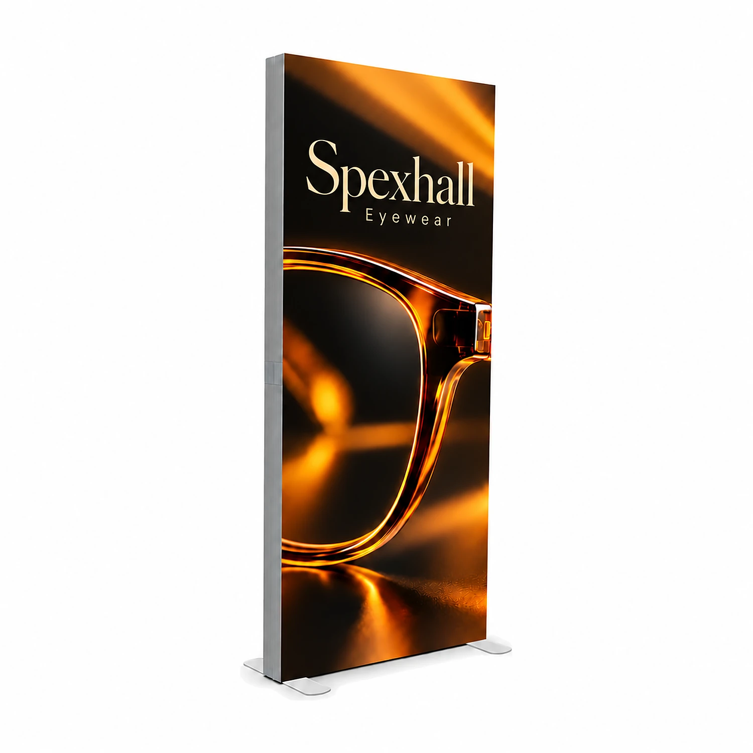 1m x 2.4m Freestanding LED Lightbox Display - Double-Sided, shown with example artwork
