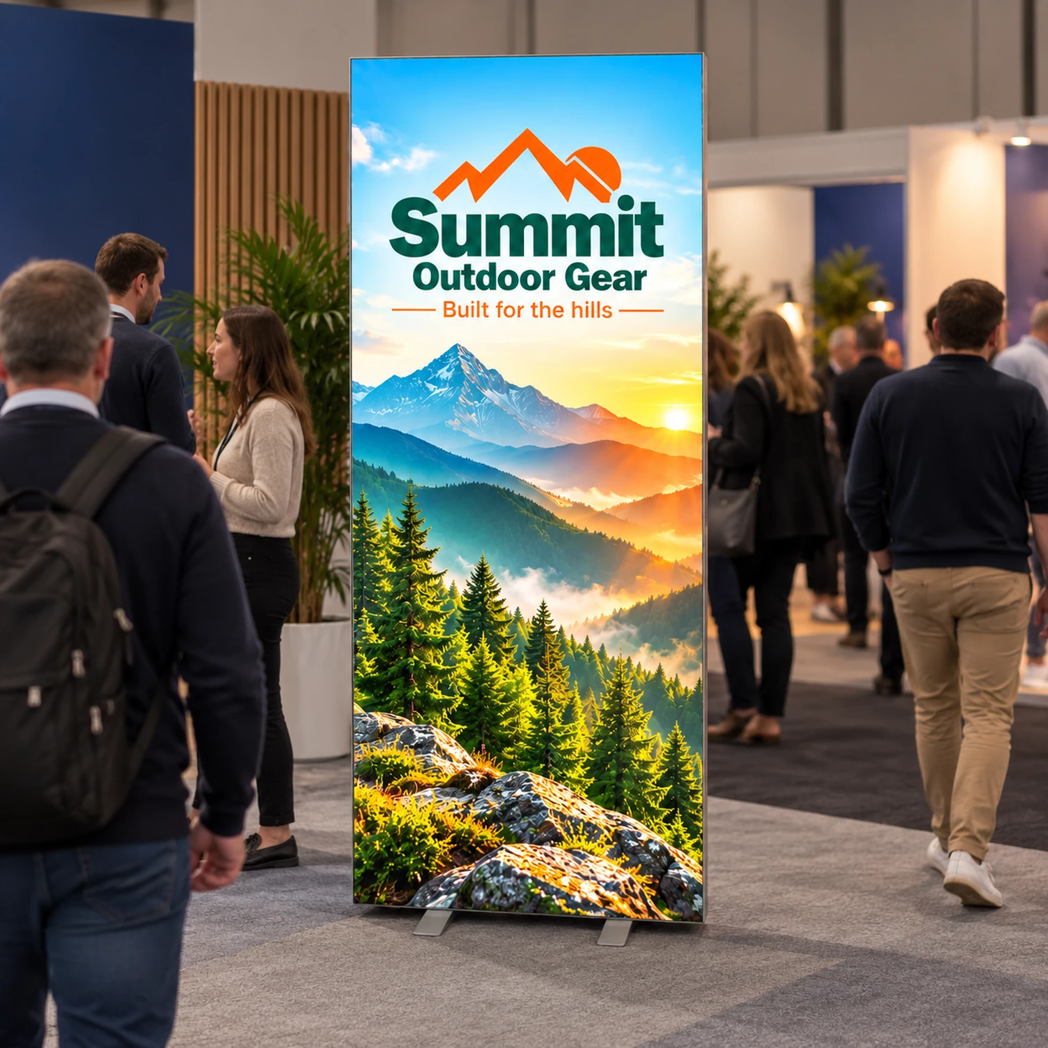 1m x 2.5m Fastframe LED Lightbox Frame in use at an event