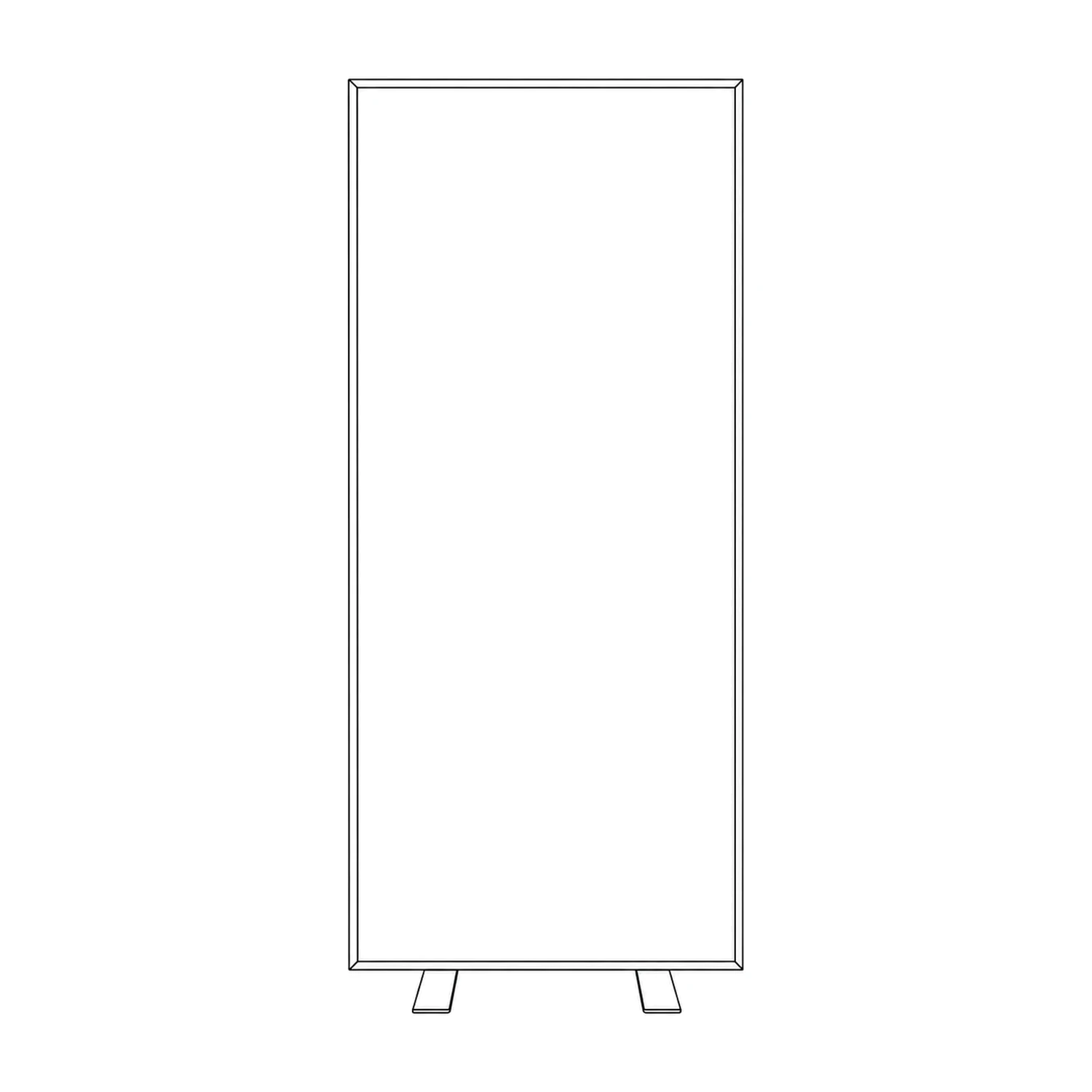 1m x 2.5m Fastframe LED Lightbox Frame line drawing