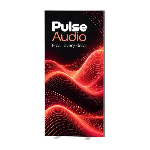 1m x 2m Illumigo Lite Mag Portable LED Lightbox, White Frame with example artwork