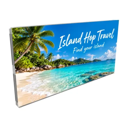 1m x 500mm Fastframe SEG Fabric Frame with example artwork