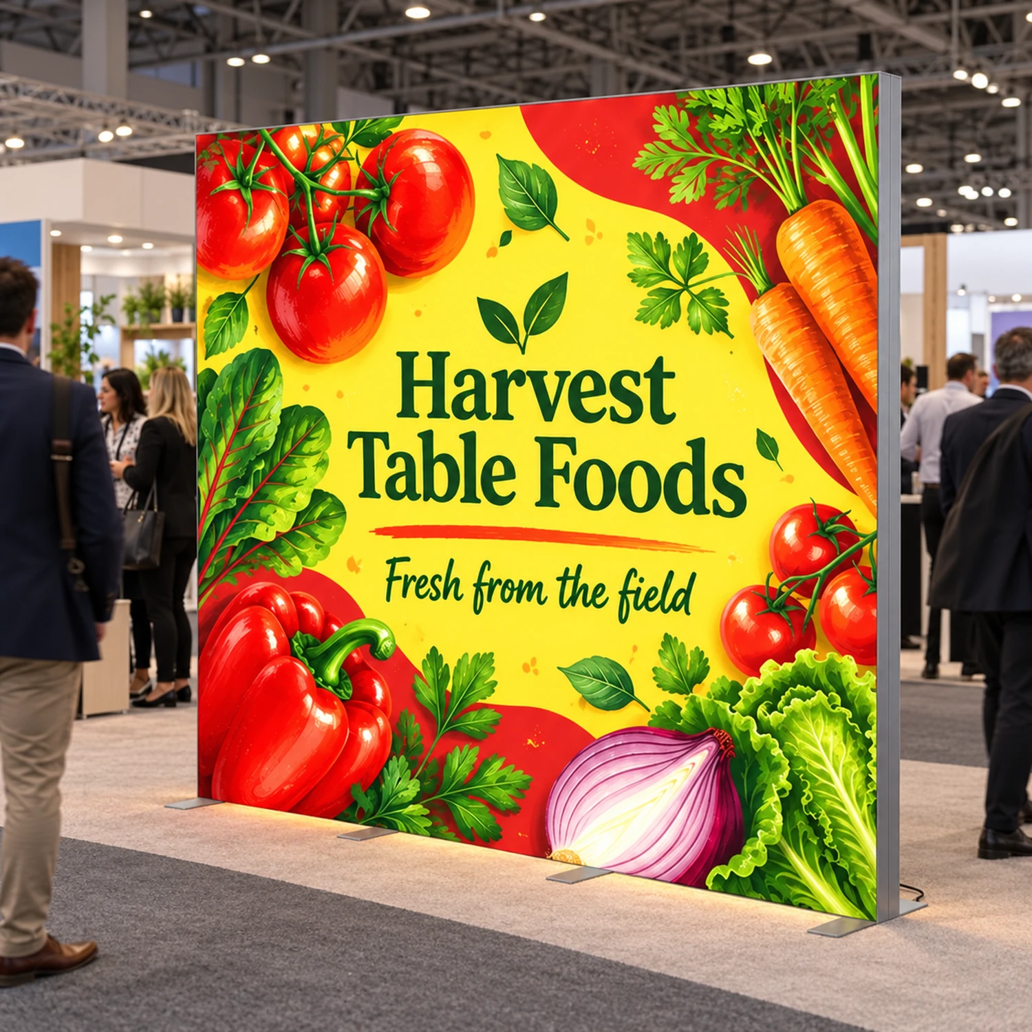 2.85m x 2.39m Illumigo Modular Freestanding LED Lightbox Wall in use at an event