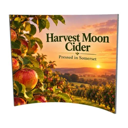 2.8m x 2.5m Vector Curved SEG Fabric Wall Module with example artwork