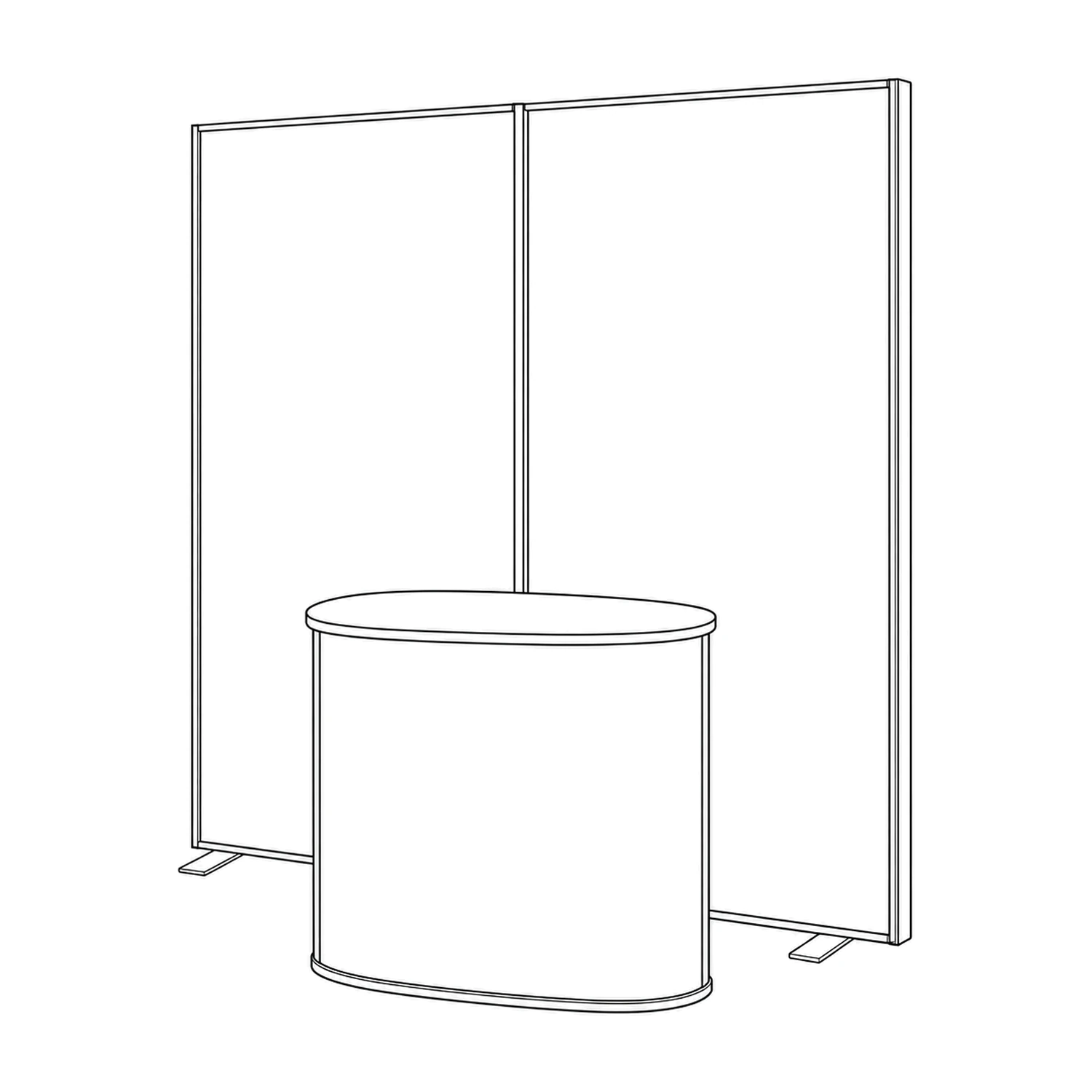 2m Illumigo Lite Mag LED Lightbox Wall with LED Counter line drawing