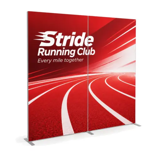 2m x 2m Fastframe Fabric Backwall Kit with example artwork