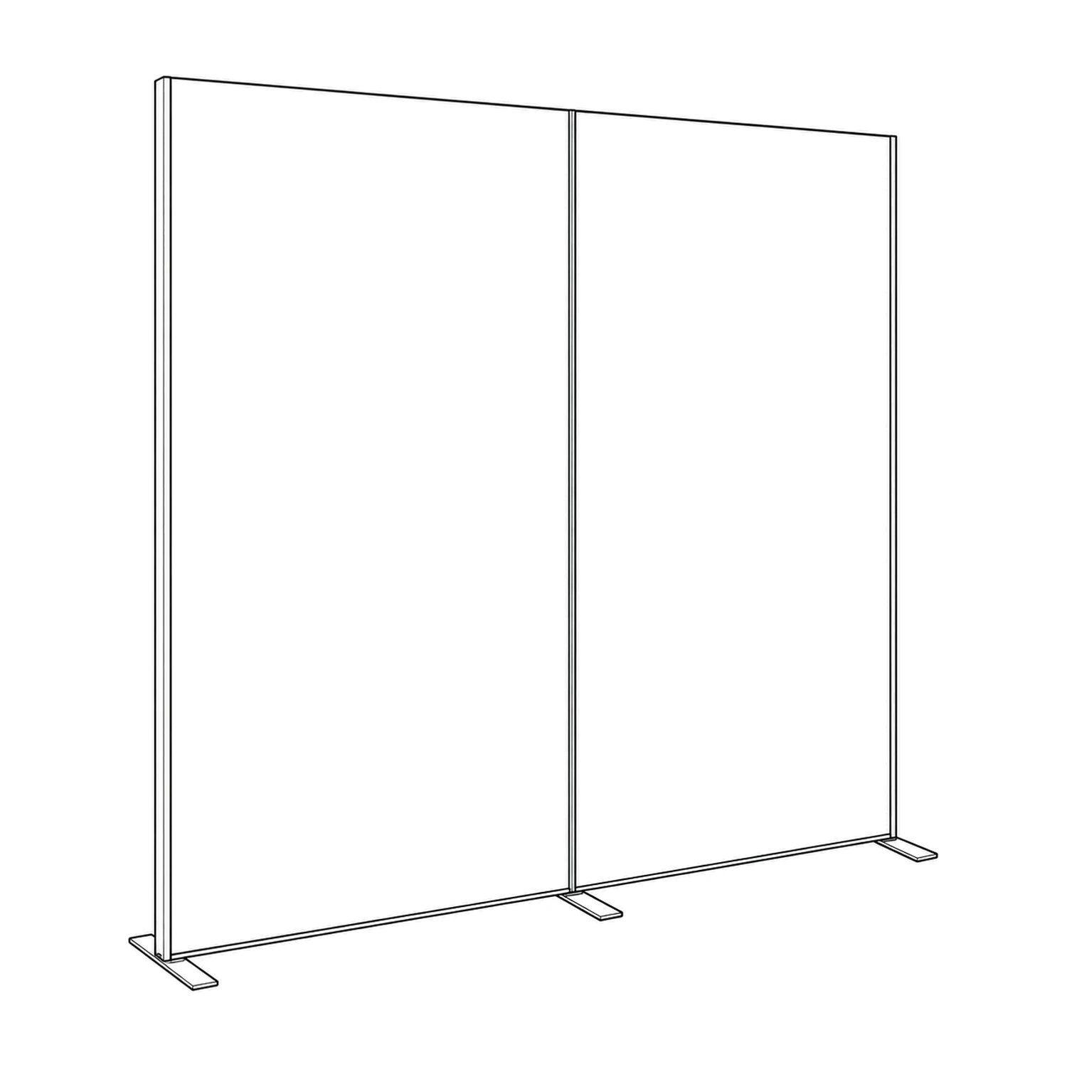 2m x 2m Fastframe Fabric Backwall Kit line drawing