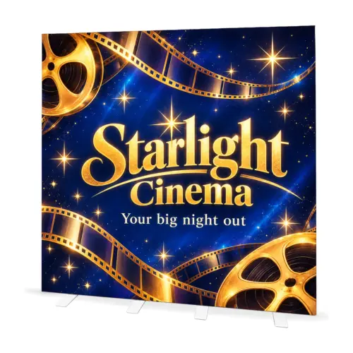 2m x 2m Illumigo Portable LED Lightbox Wall with example artwork