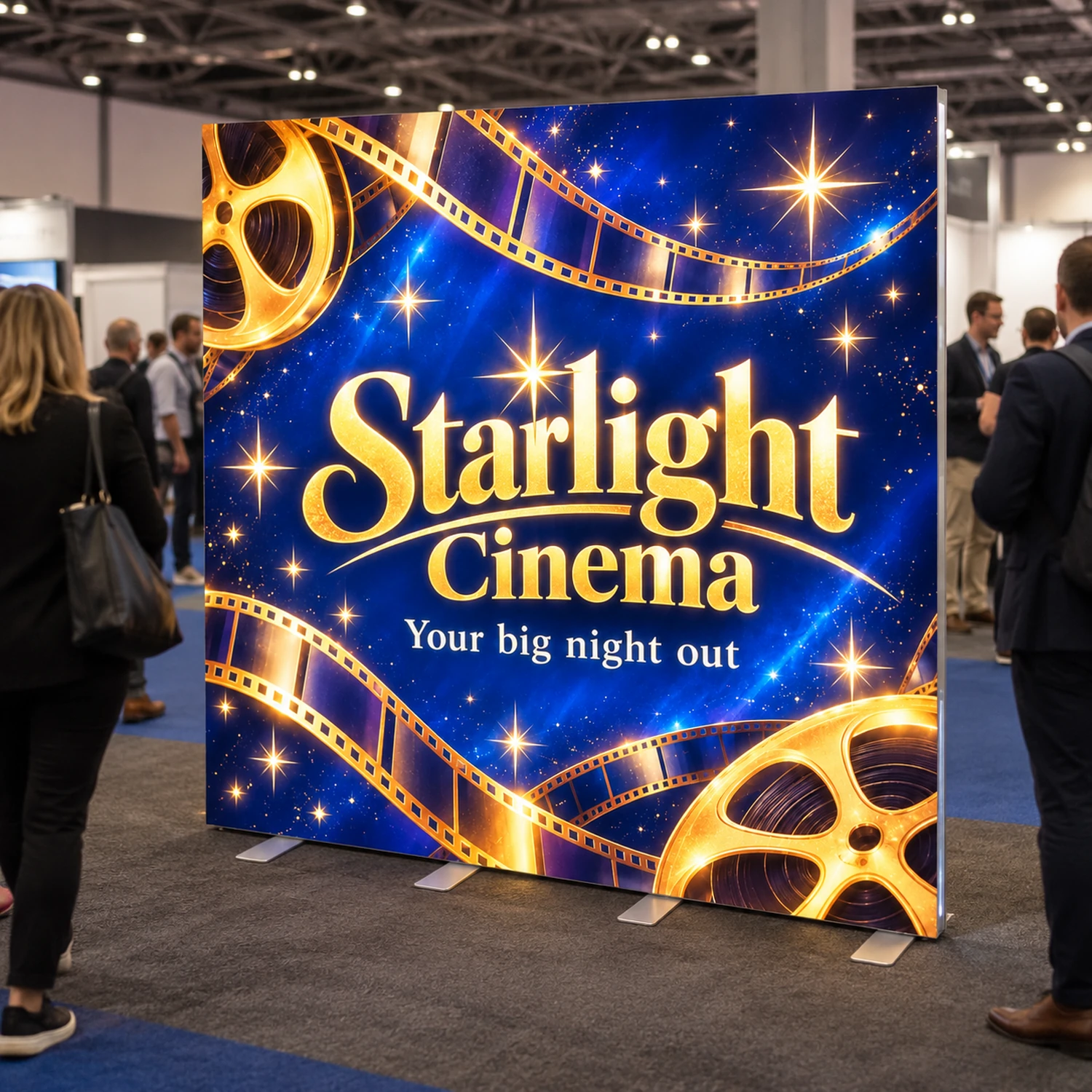 2m x 2m Illumigo Portable LED Lightbox Wall in use at an event