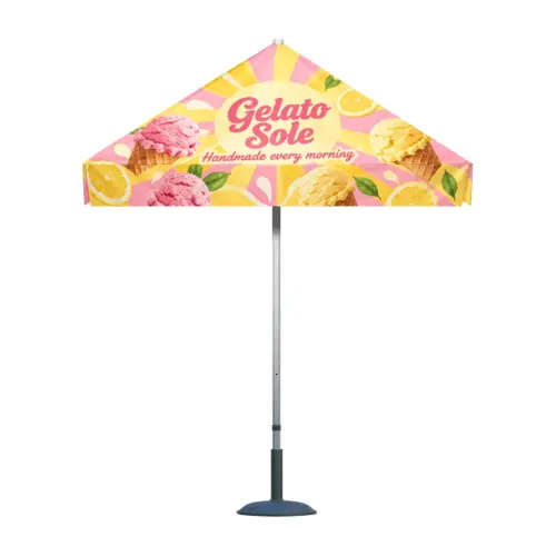 2m x 2m Zoom Printed Square Parasol with example artwork