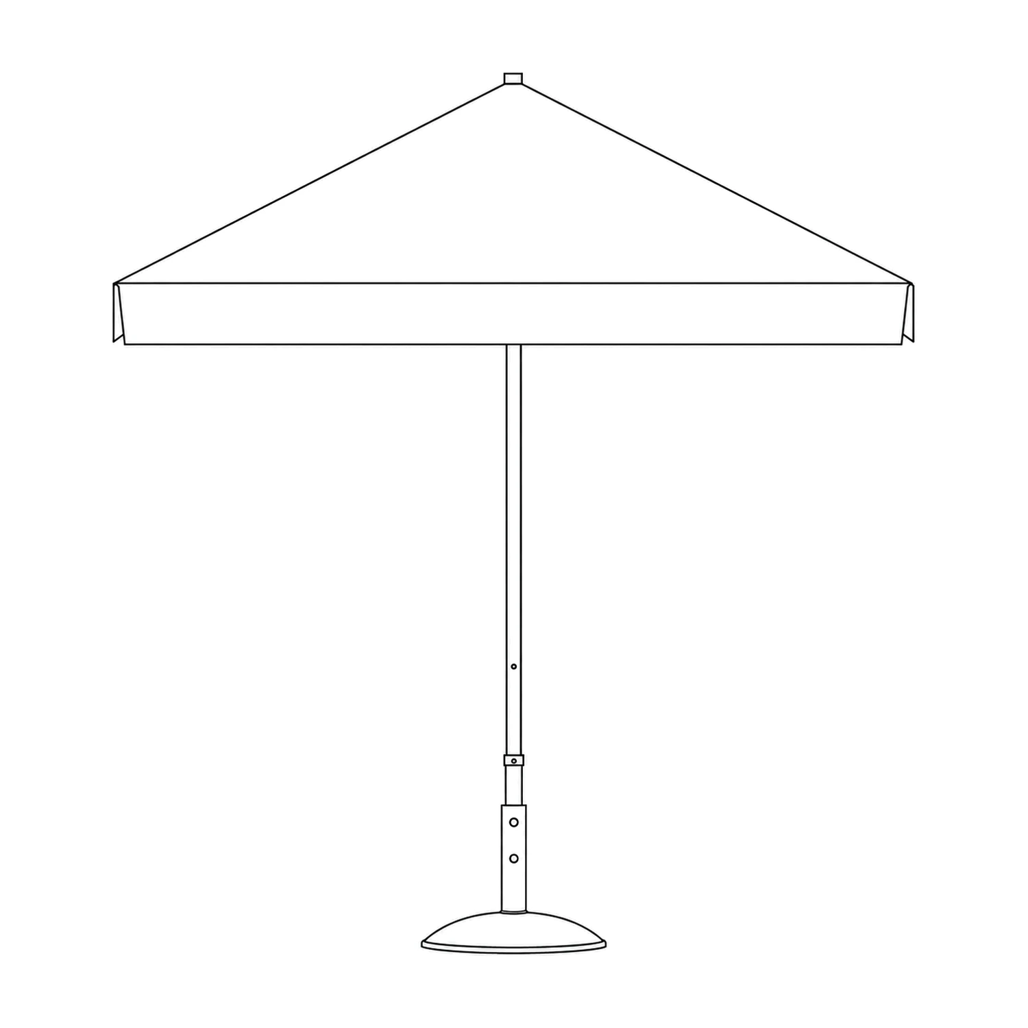 2m x 2m Zoom Printed Square Parasol line drawing
