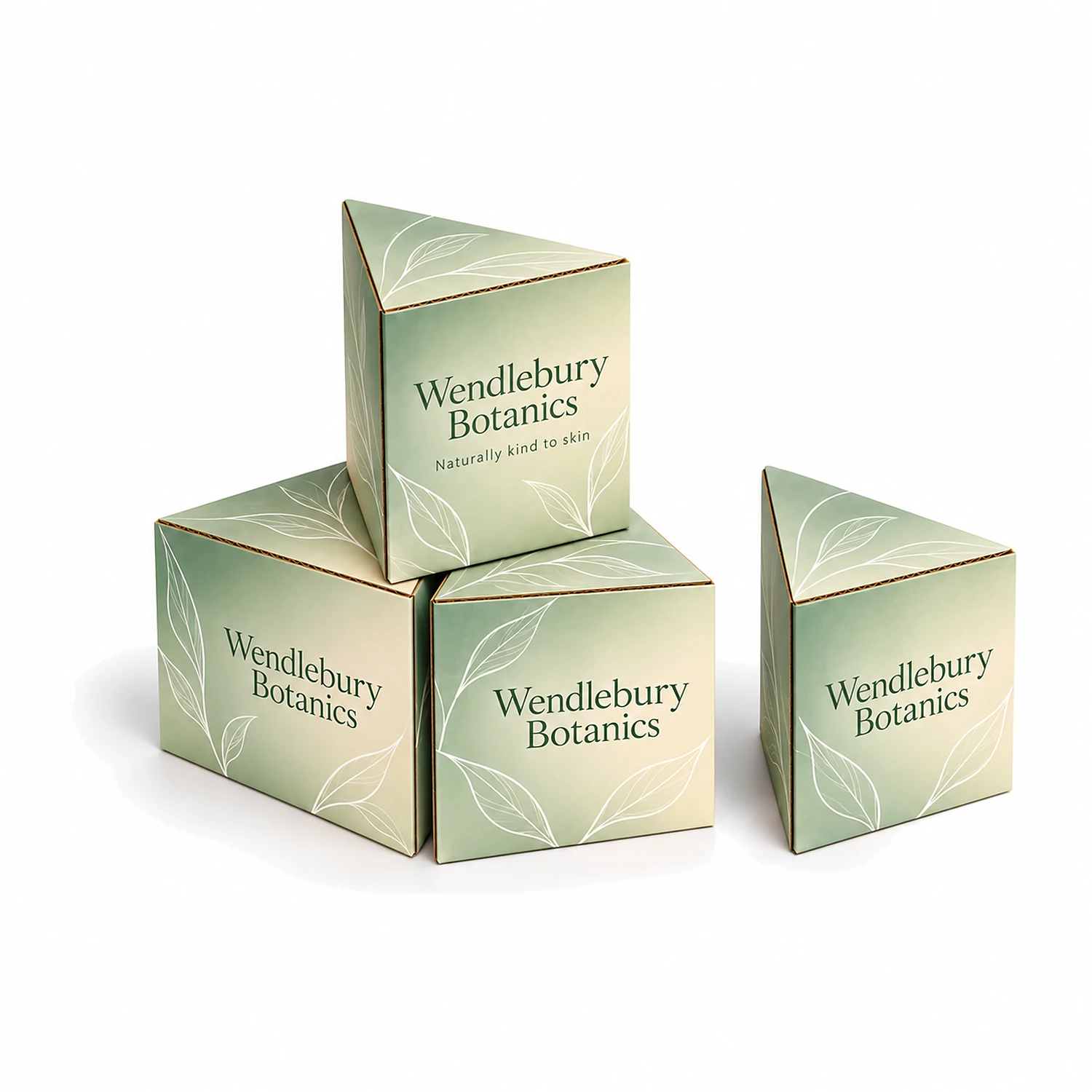 300mm Cardboard Stacking Triangles - Set of 4, shown with example artwork