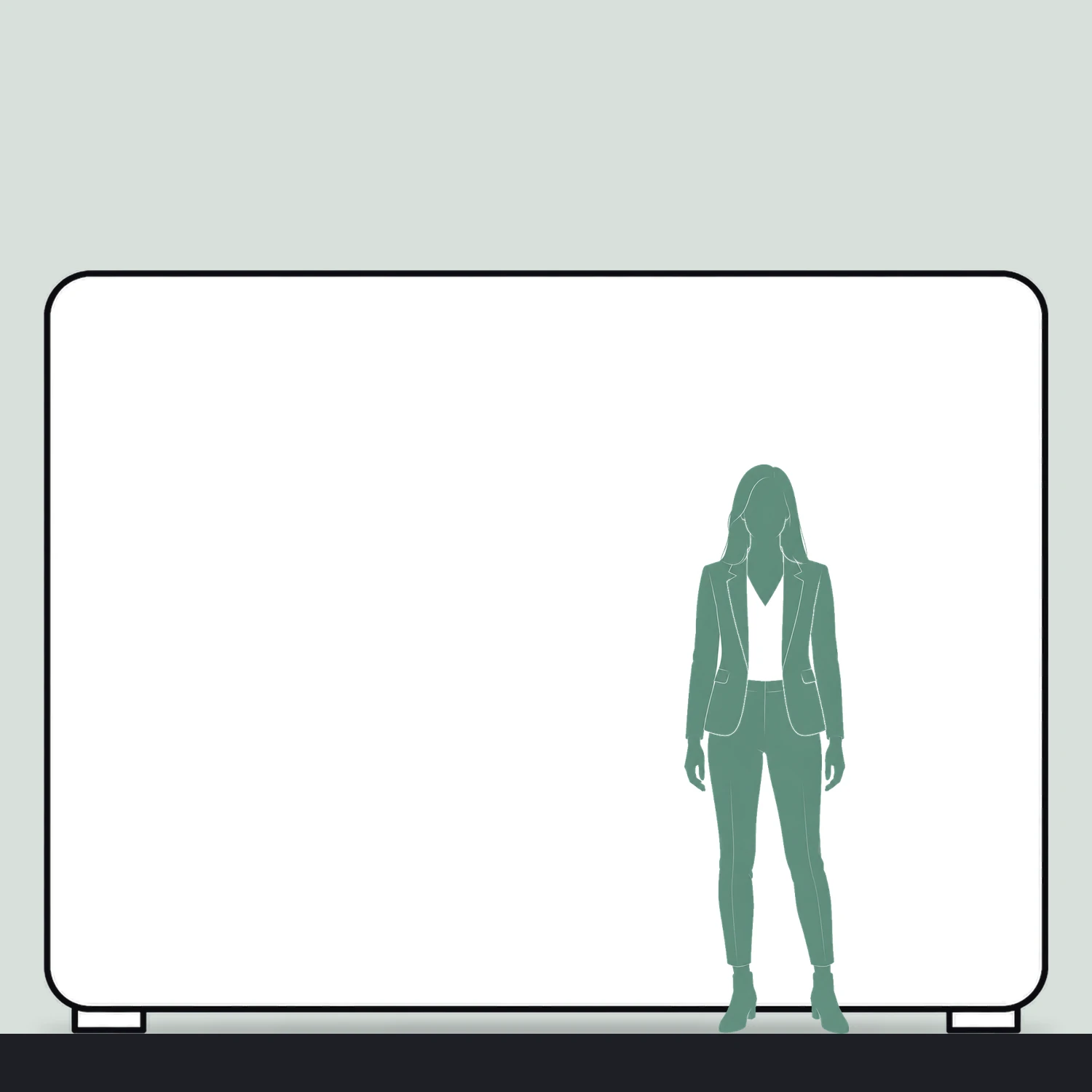 3m Curved Stretch Fabric Display Wall size compared with a person