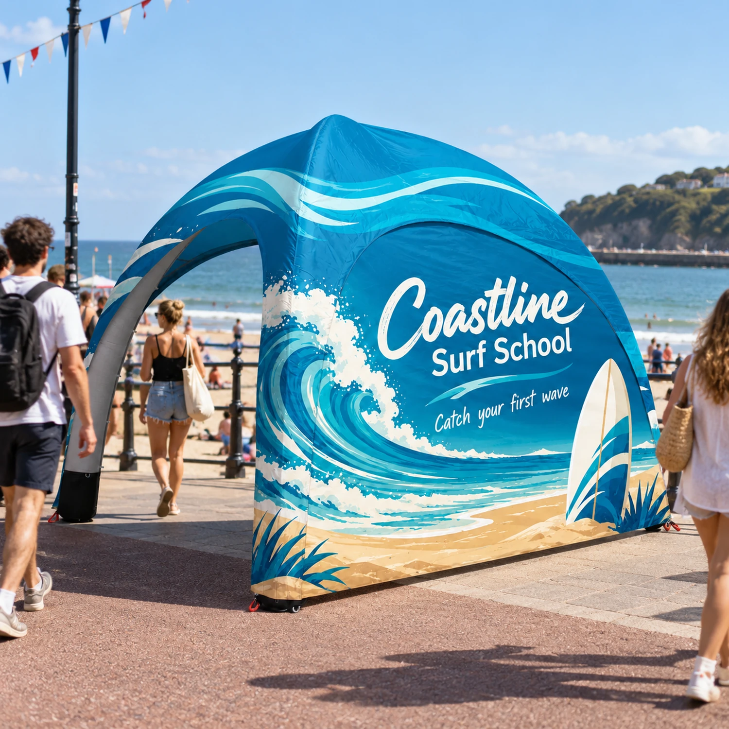 3m Printed Full Wall for Bora Gazebos in use at an event