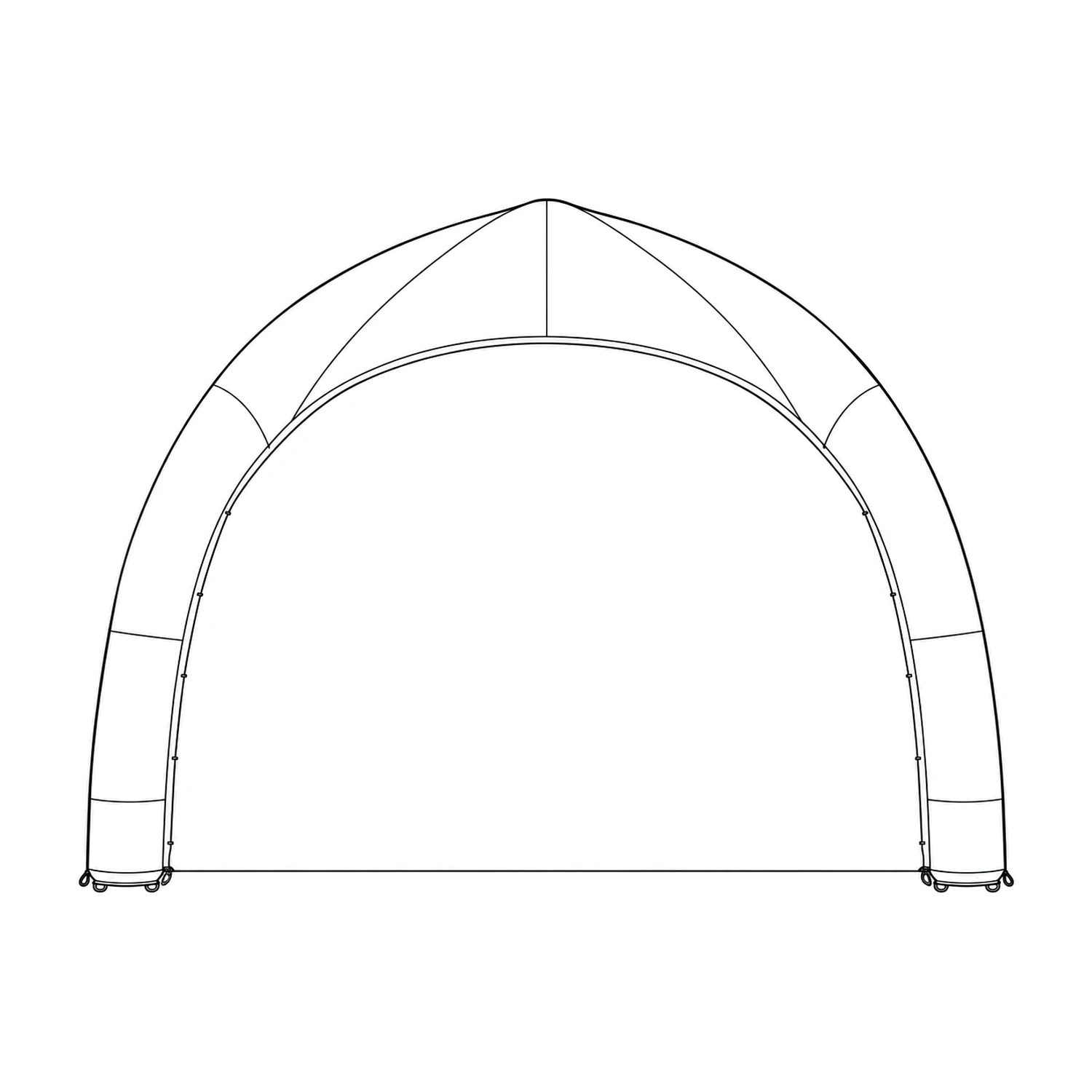 3m Printed Full Wall for Bora Gazebos line drawing