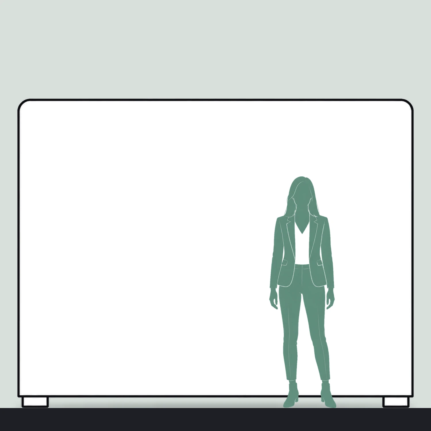 3m Straight Stretch Fabric Display Wall size compared with a person