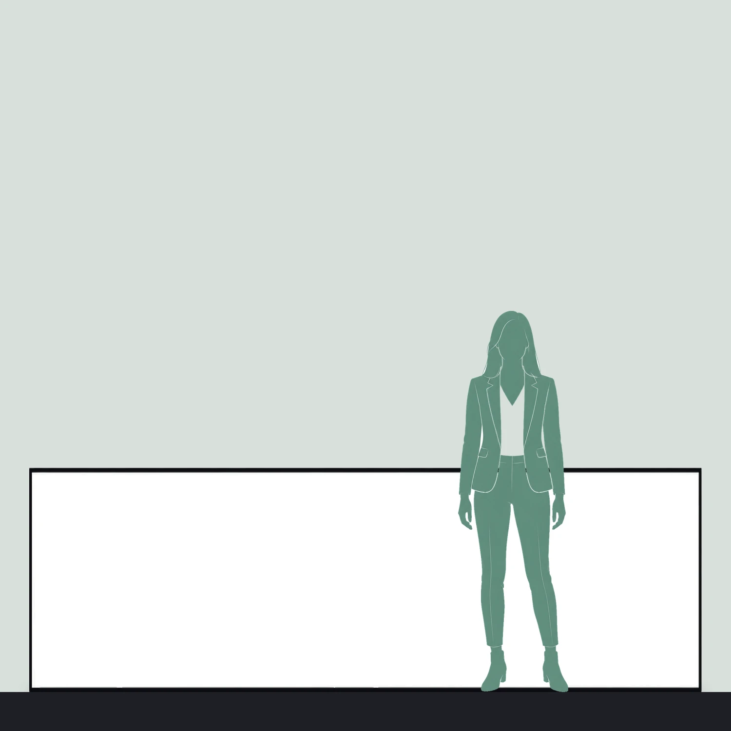 3m x 1m Formulate Square Hanging Banner size compared with a person