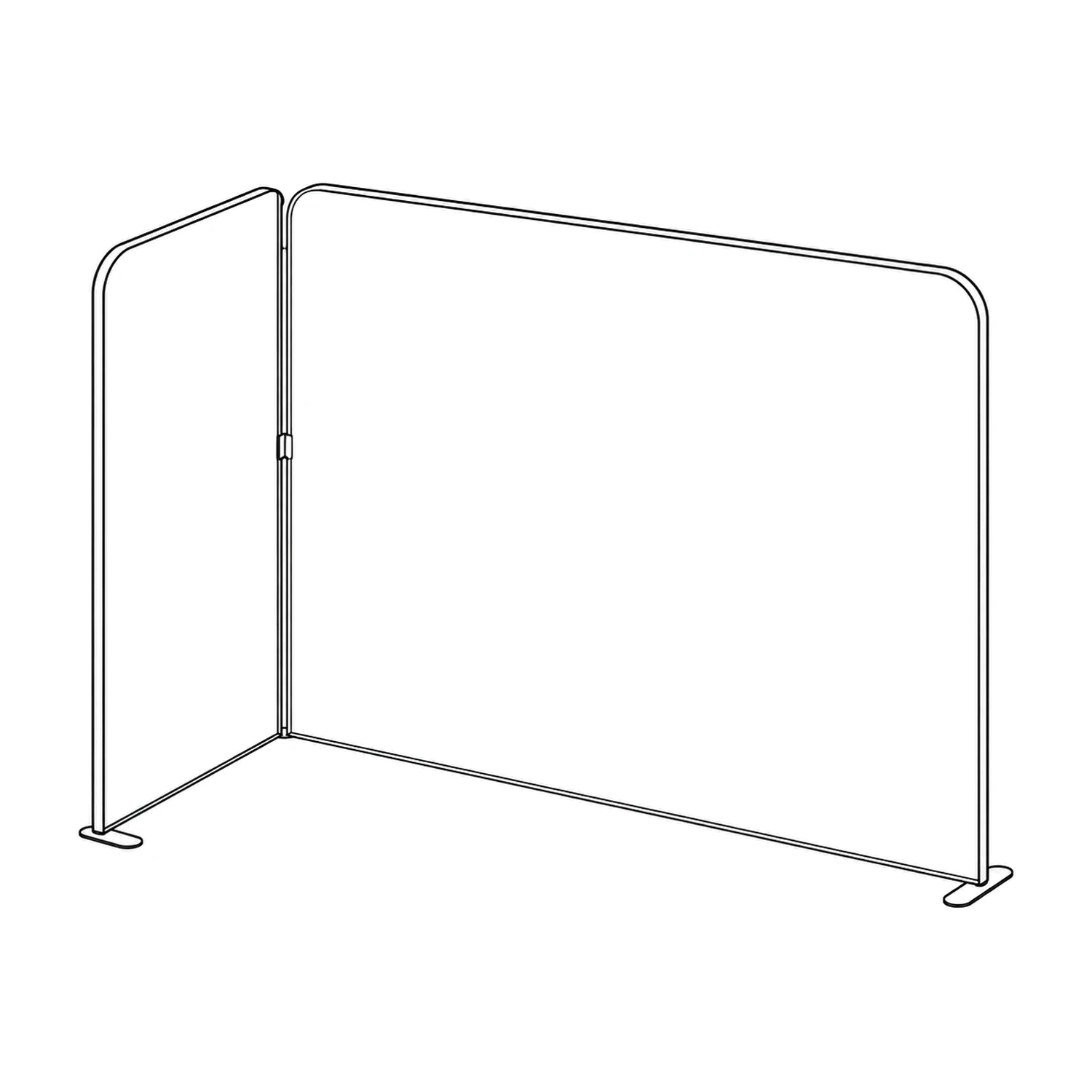 3m x 1m Stretch Fabric Wall Set - Back Wall and One Side Wall line drawing