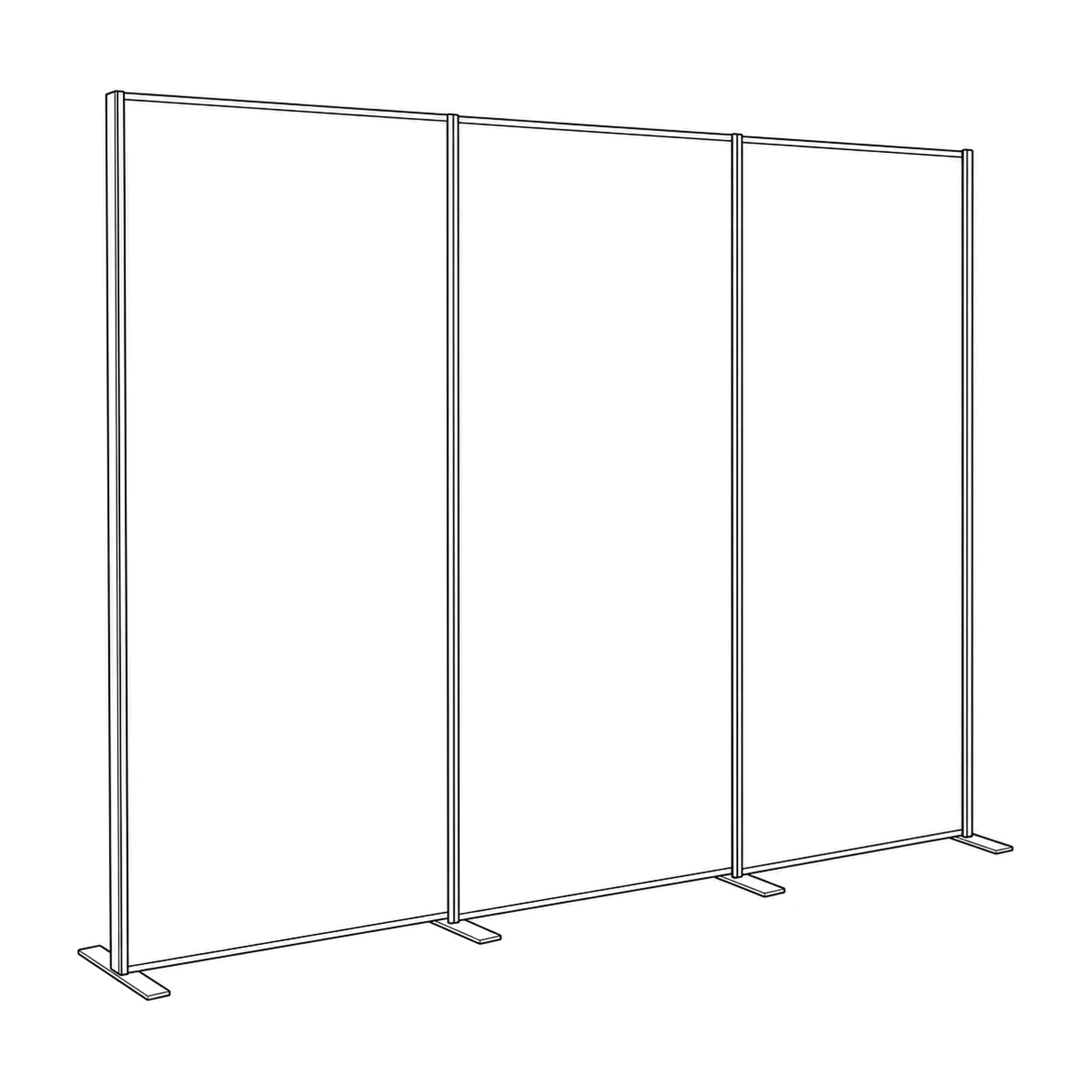 3m x 2.4m Fastframe Fabric Backwall Kit line drawing