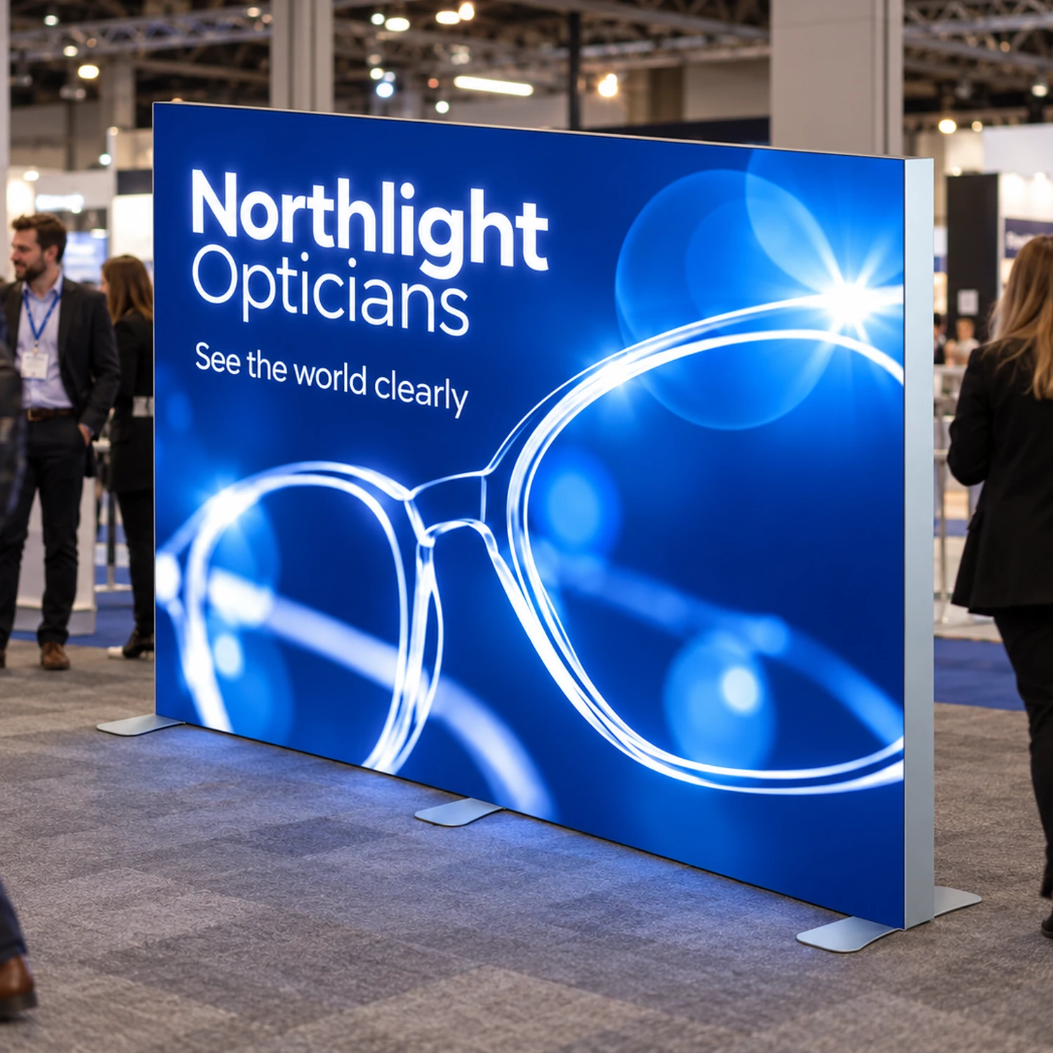 3m x 2m Illuminova Freestanding LED Lightbox Wall in use at an event