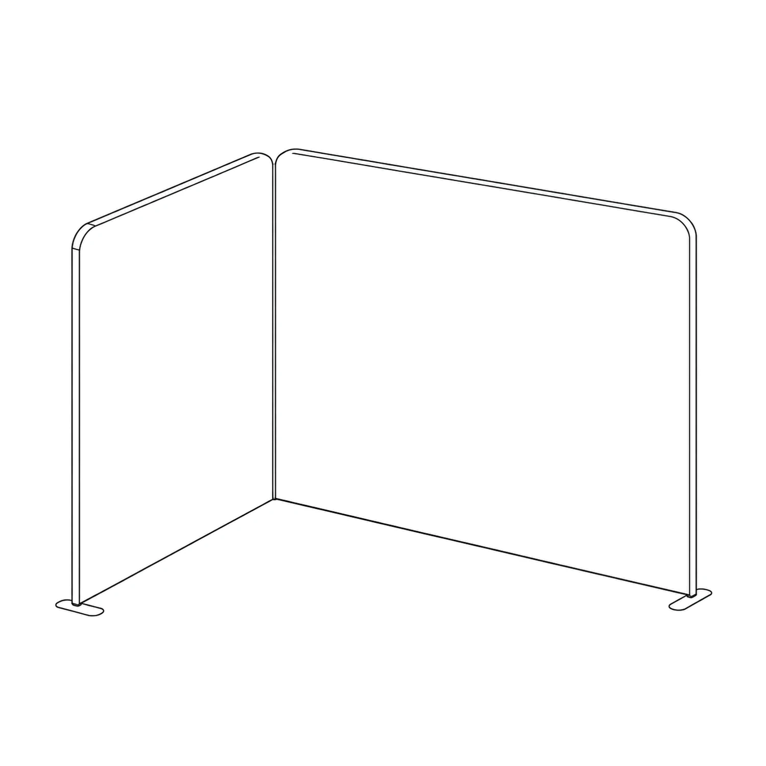 3m x 2m Stretch Fabric Wall Set - Back Wall and One Side Wall line drawing