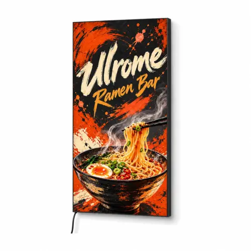 3m x 2m Wall Mounted LED Lightbox, shown with example artwork