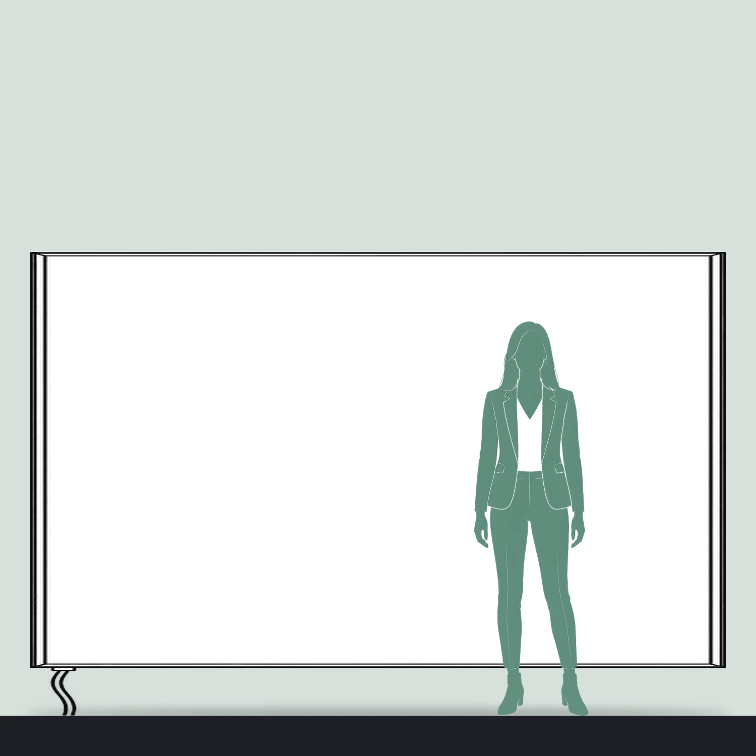 3m x 2m Wall Mounted LED Lightbox size compared with a person