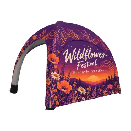 3m x 3m Bora Inflatable Event Tent with example artwork