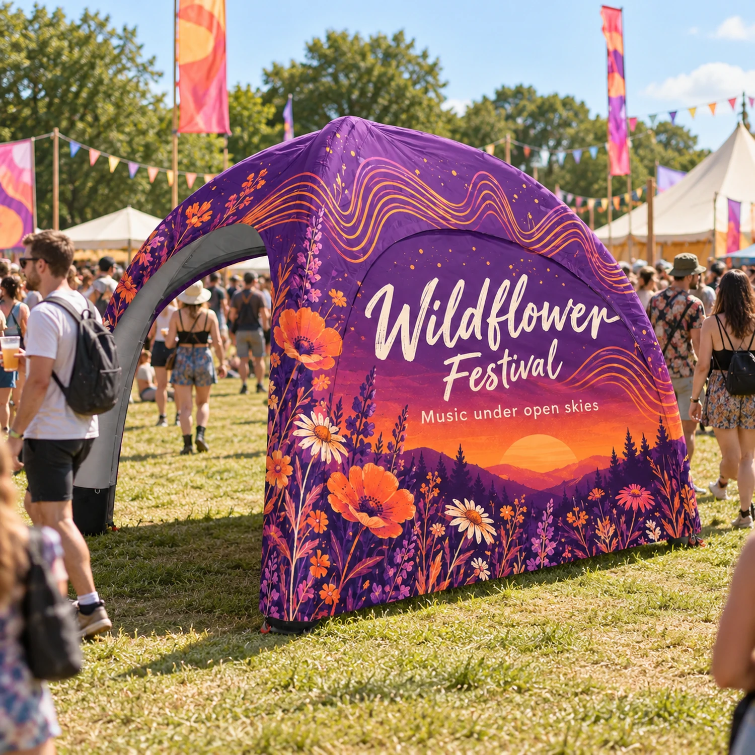 3m x 3m Bora Inflatable Event Tent in use at an event