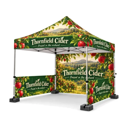 3m x 3m Printed Gazebo Event Kit with Walls and Weights with example artwork