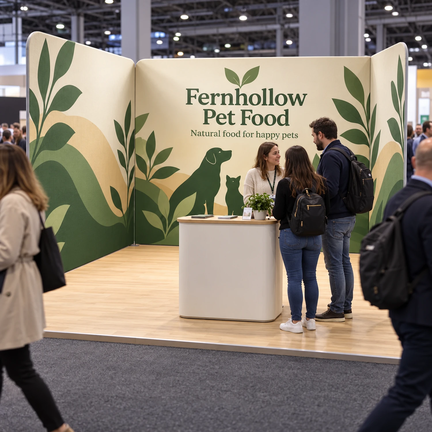 3m x 3m Stretch Fabric Wall Set - Back Wall and Two Side Walls in use at an event