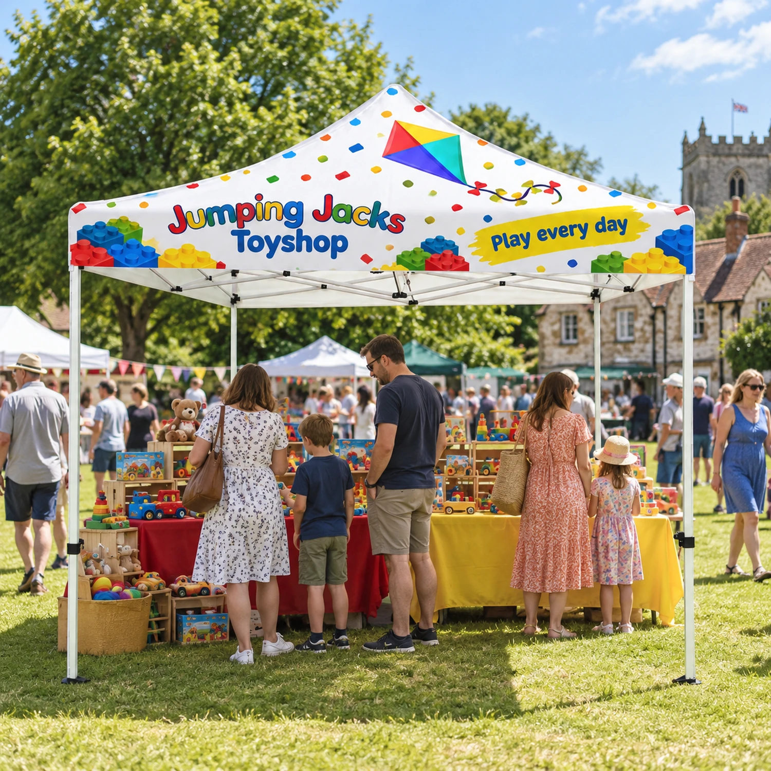 3m x 3m Zoom Steel Printed Gazebo in use at an event