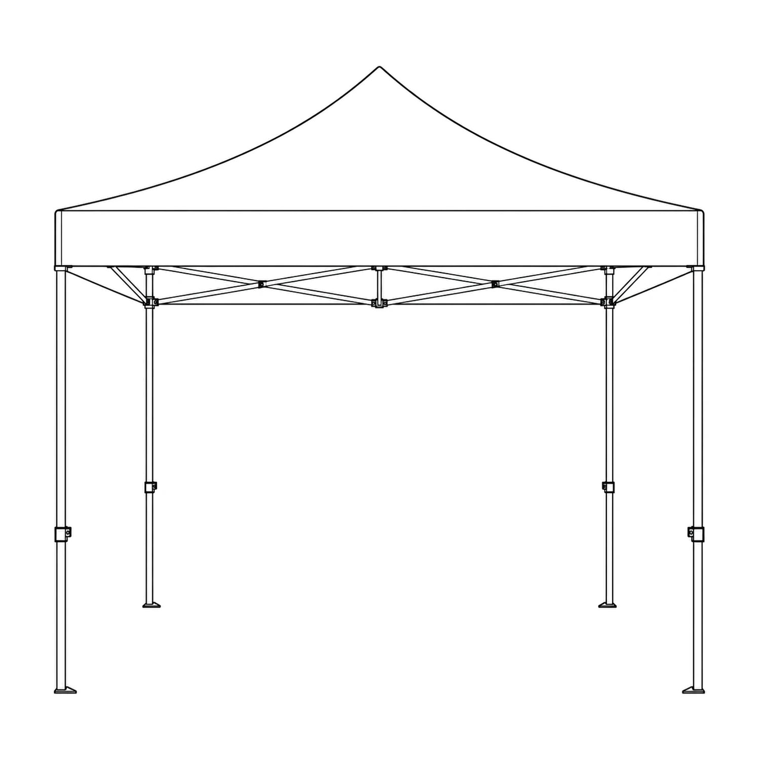 3m x 3m Zoom Steel Printed Gazebo line drawing