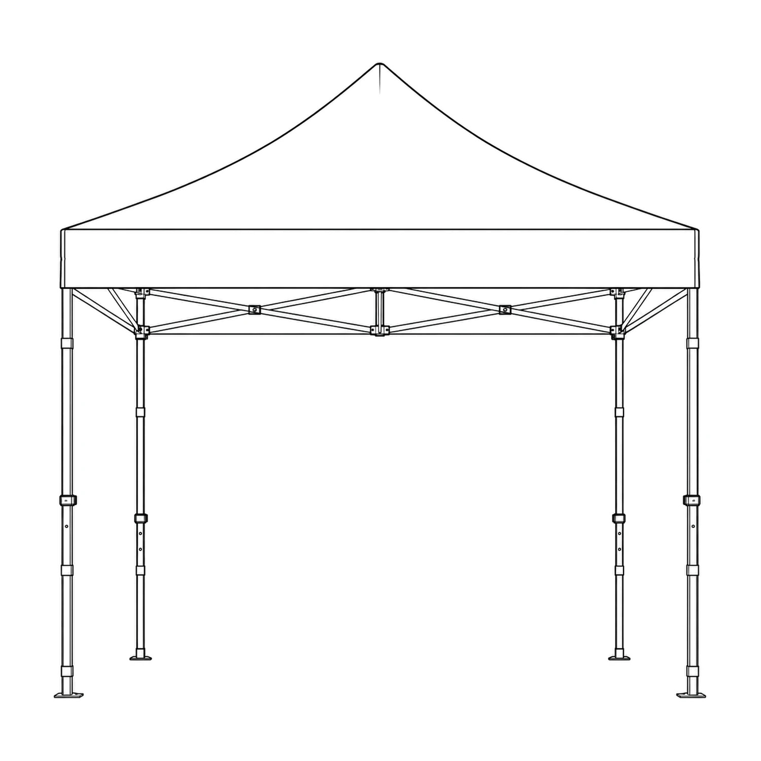 3m x 3m Zoom Printed Gazebo line drawing