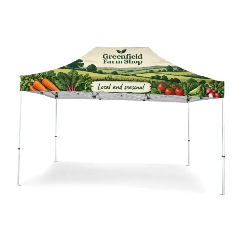 3m x 4.5m Zoom Printed Gazebo with example artwork