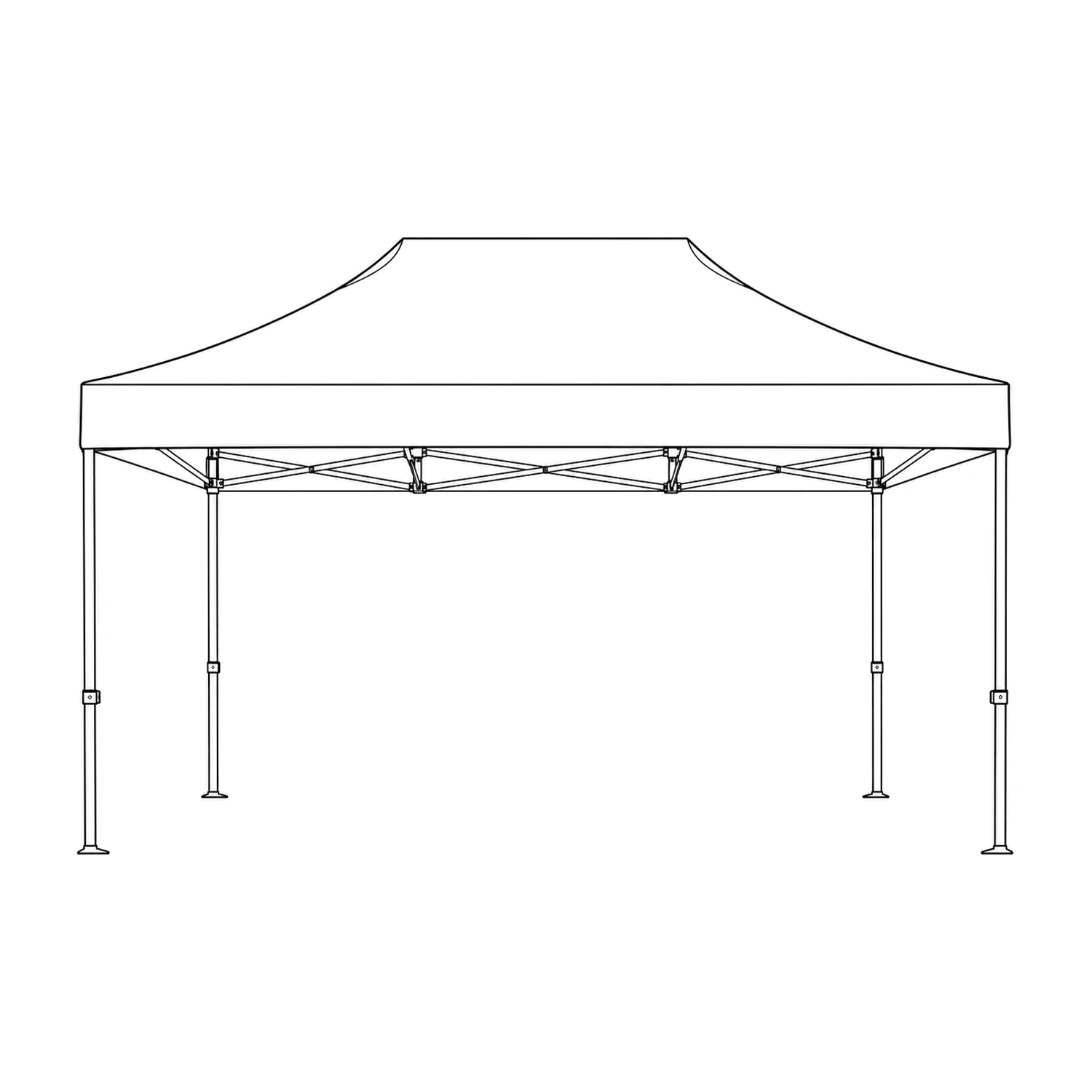3m x 4.5m Zoom Printed Gazebo line drawing