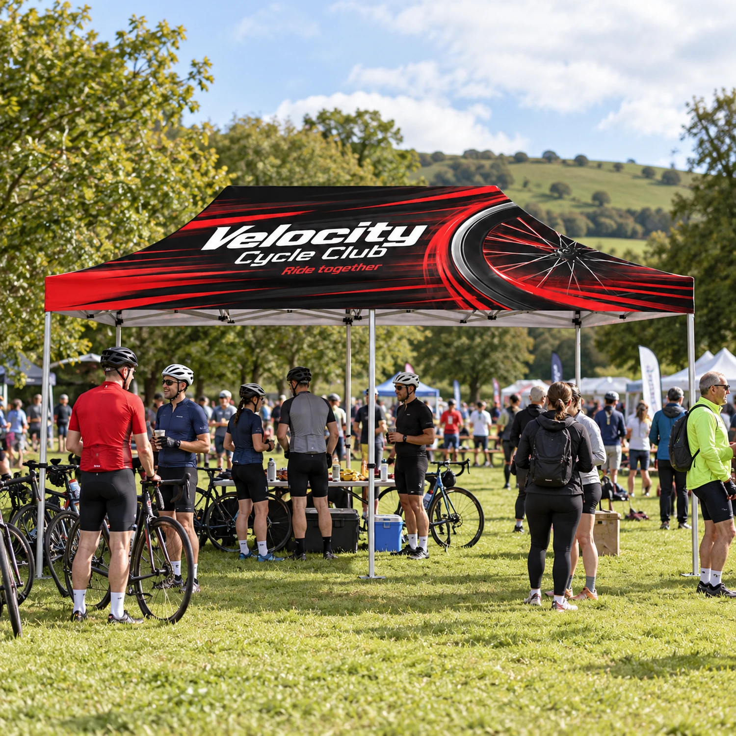 3m x 6m Zoom Printed Gazebo in use at an event