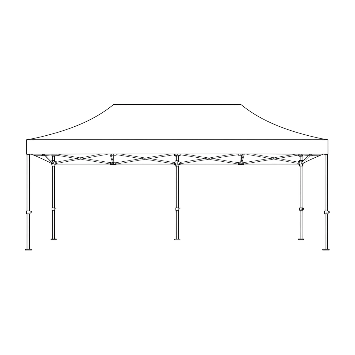 3m x 6m Zoom Printed Gazebo line drawing