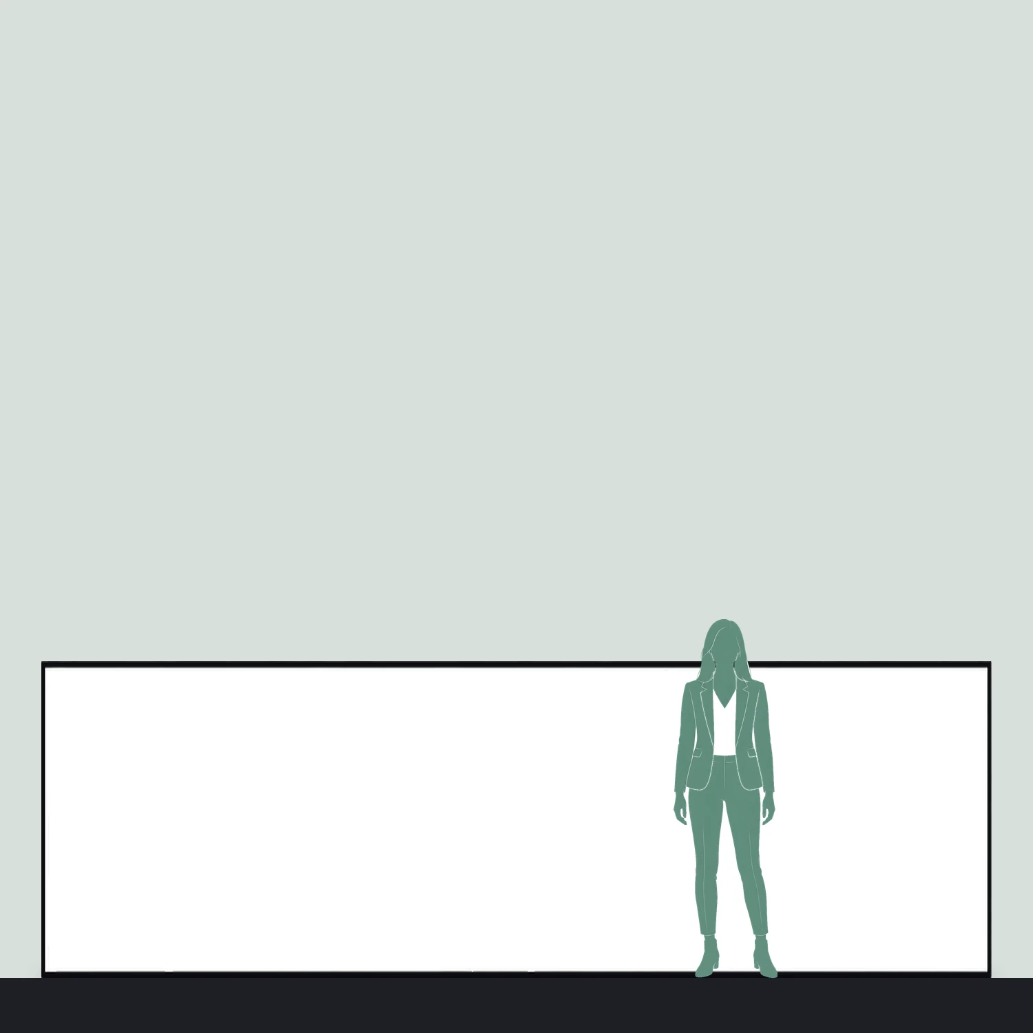 4.5m x 1.5m Formulate Square Hanging Banner size compared with a person