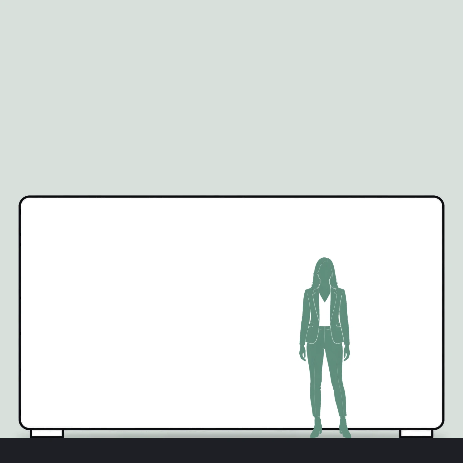 4m Curved Stretch Fabric Display Wall size compared with a person